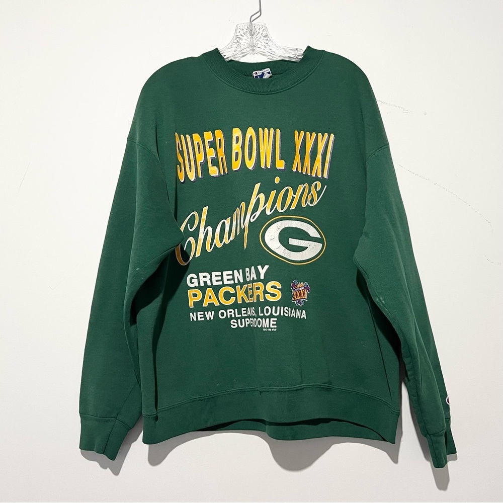 VTG Green Bay Packers Sweater Men's XL Green Champion Super Bowl 96 Sweatshirt